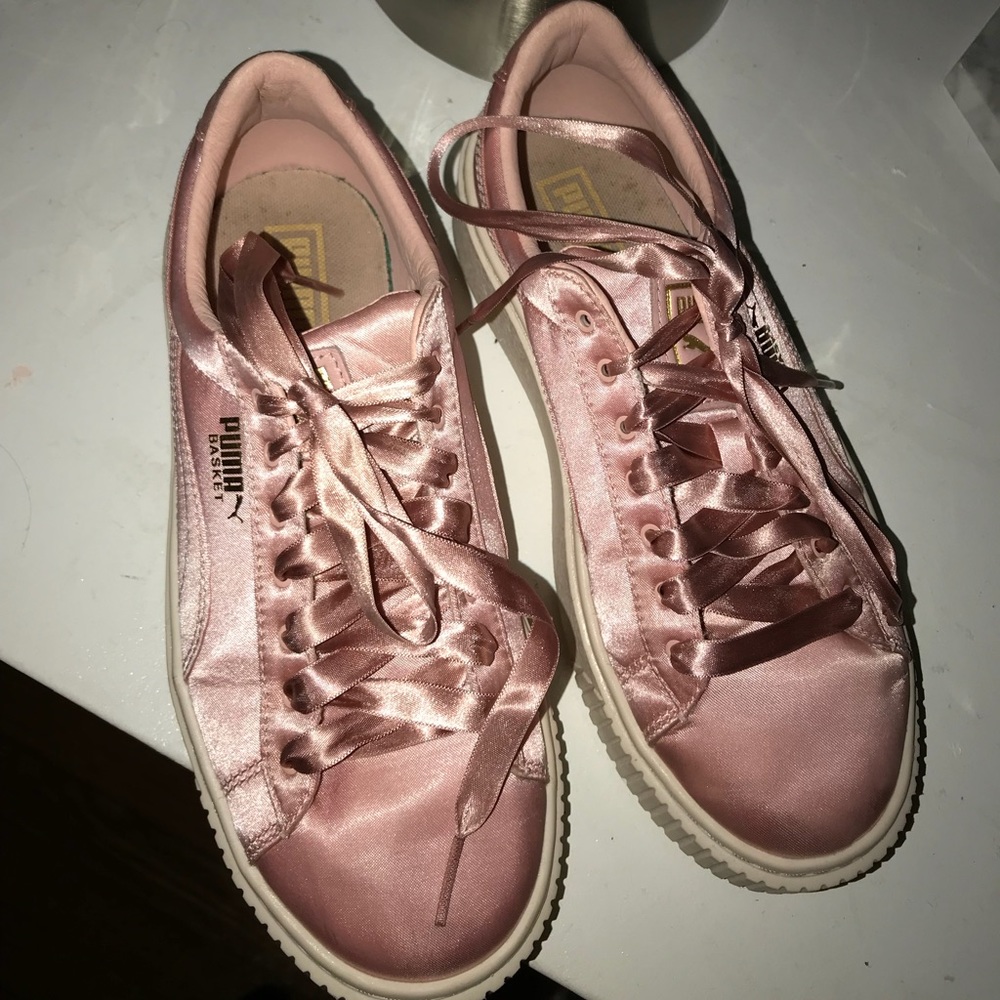 Pink puma shoes